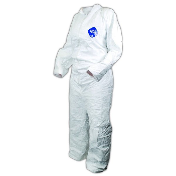 Dupont Disposable Clothing, 4XL, White, Tyvek, Zipper CVZ11-XXXXL